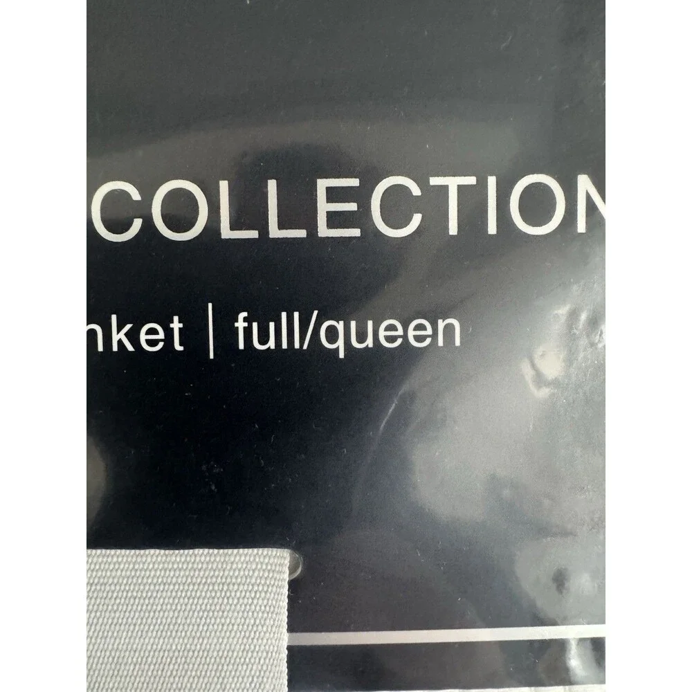 Hudson Park Collection Lattice Texture Blanket FULL/QUEEN White 100% COTTON cozy